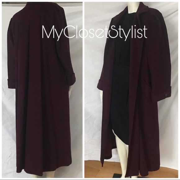 Searle Wool Coat LONG Flowing Full Length NEW! Berry 4 Small RARE UNIQUE STAPLE - Picture 1 of 8